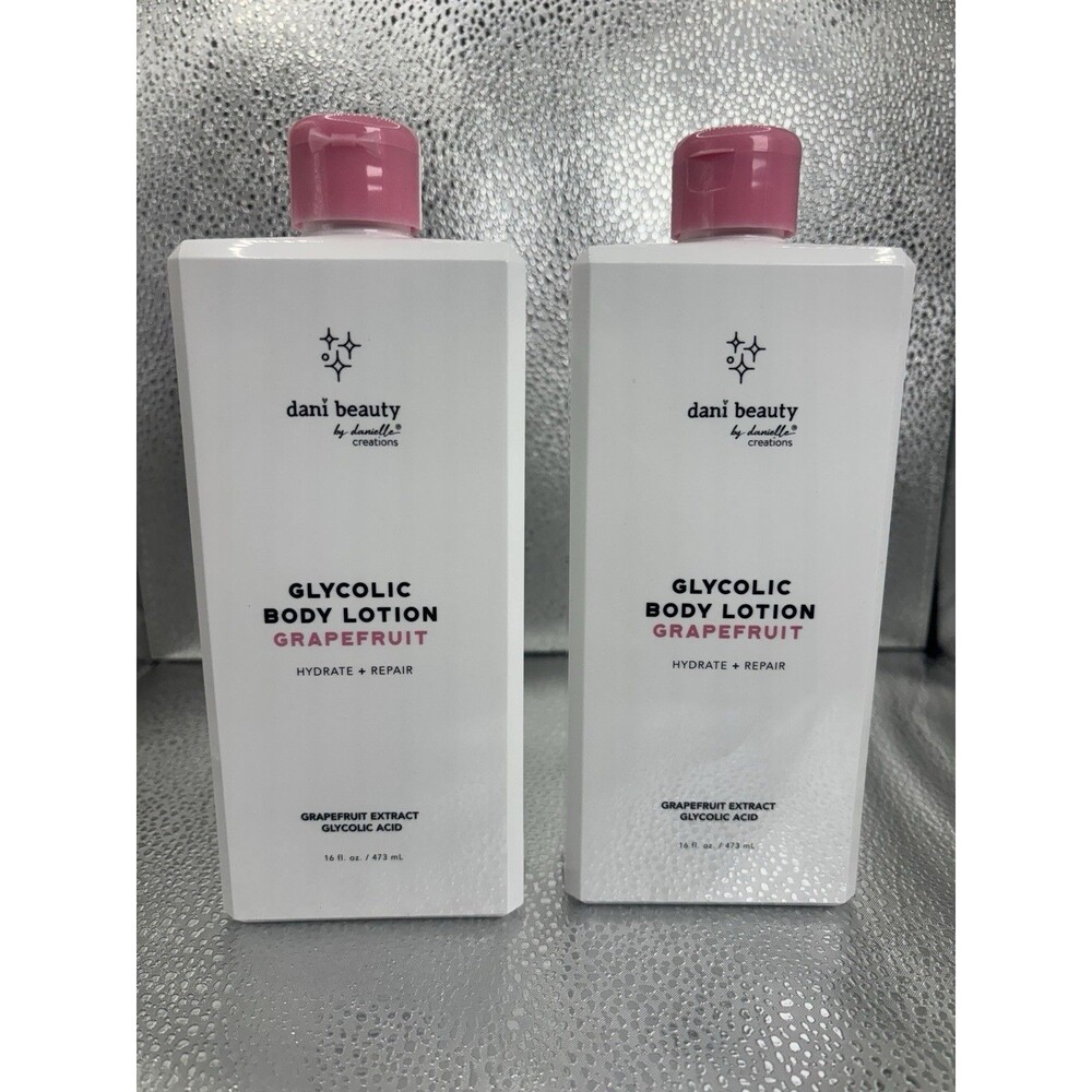 Dani Beauty Glycolic Body Lotion Grapefruit 16 oz Hydrate Repair 2 Pack New